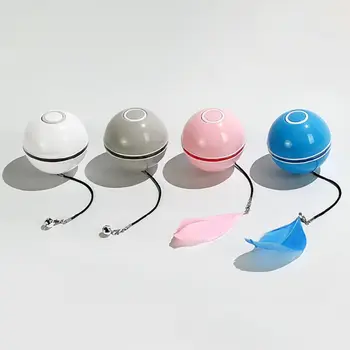 360 Laipsnių Smart Interaktyvi Katė Žaislas su LED Šviesos Savarankiškai Sukasi Kamuolys Augintiniai Žaisti Žaislai Judesio Aktyvuota USB Įkrovimo Pet Kamuolys
