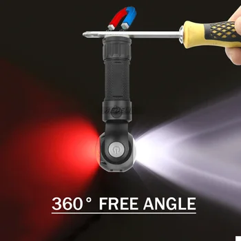 360 laipsnių sukimosi COB šviesos t6 LED Žibintuvėlis Žibintuvėlis Lankstus Rankoje Deglas Darbą Šviesos Magnetinis Tikrinimo Lempa USB Įkrovimo lizdas