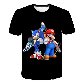 3D Berniukai Mario Spausdinti Merginos Juokingas Mario žaidimas marškinėliai Kostiumas Vaikams 2020 m. vasarą karšto pardavimui, Drabužiai Vaikams, Drabužiai gatvės T shirts
