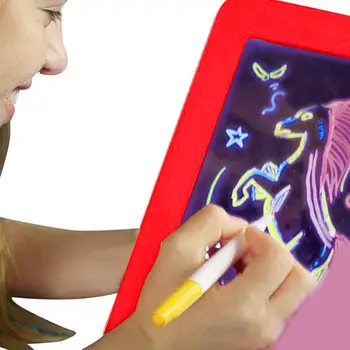 3D Magija Piešimo Bloknotas LED Šviesos Šviesos Valdybos Intelektinės Developmen Žaislas Vaikams Tapybos Mokymosi Priemonė