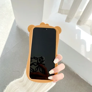 3D Mielas Lokys Minkštas Silikoninis Telefono dėklas skirtas iPhone 12Pro MAX Atveju 11Pro X XR XS Max 8 7Plus Animacinių filmų Akinius Tenka antidetonaciniai Dangtis