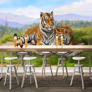 3D Tigras Plakatas Sienų Apdailai Freskos Papel De Parede Užsakymą 3D Foto Tapetai Kambarį Miegamojo Sienos Dokumentų Namų Dekoro