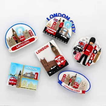 3D šaldytuvas įterptas magnetinio pasaulio turizmo suvenyrų kūrybos dovanos, šaldytuvas magnetai Anglijoje Londono autobusų karys, suvenyras, dovanos