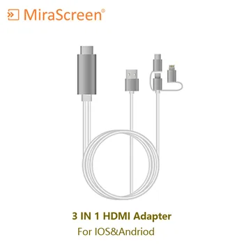 3in1 HDMI Adapterio Kabelį Veidrodis 