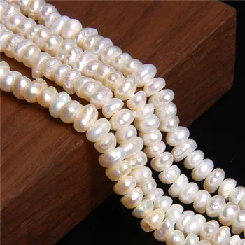 4.4 mm, Natūralus grynas nekilnojamojo gėlavandenių perlų karoliukai moterų papuošalai priėmimo monetos butas apvalios baltos Dirbtiniu būdu išauginti perlai, karoliukai, apyrankės