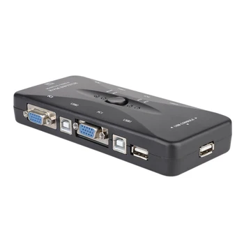 4 Port USB 2.0 KVM Switch Box 4 KVM Kabeliai, Klaviatūros, Monitoriaus VGA, SVGA PC Nešiojamas Klaviatūrą, Pelę, Spausdintuvą