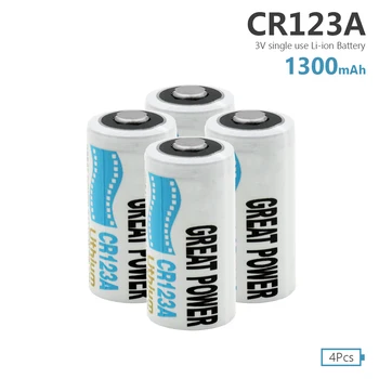4 Vnt 3V CR123A 1300mAh LiMnO2 Baterijų SF123A EL123AP CR17335, Bevielės Apsaugos Sistemos Weighter Matavimo Priemonės
