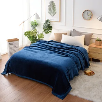 400g/㎡ vilnos antklodė šilta, minkšta blandets mesti ant sofos/lovos/kelionės lėktuvu kietos lovos skalbiniai lovatiesės mėlynos spalvos 200*230cm Namų tekstilės