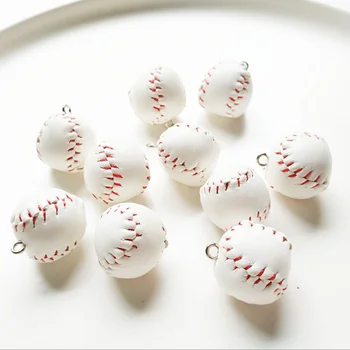 4pcs /daug 3D Mini PU Beisbolo Ir Medinė Beisbolo Lazda Žavesio Ornamentas 