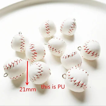 4pcs /daug 3D Mini PU Beisbolo Ir Medinė Beisbolo Lazda Žavesio Ornamentas 
