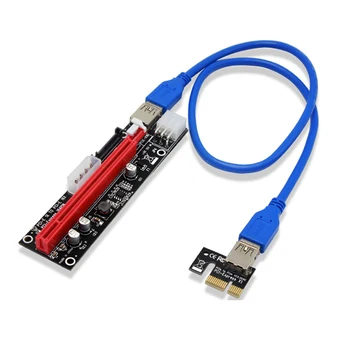 4pin 6pin SATA Maitinimo PCI Express 16X Lizdas Riser Card USB 3.0 PCI-E ir PCI-Express 1x iki 16x PCIE Riser už Bitcoin BTC Miner Kasyba