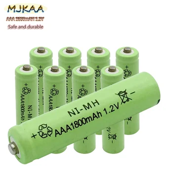 50Pcs Top Brand Žalia Įkrovimo Baterija (akumuliatorius AAA 1800 mAh Pre/Apsistoti Krauti Ni-MH Elementų Baterijų HR03, LR03