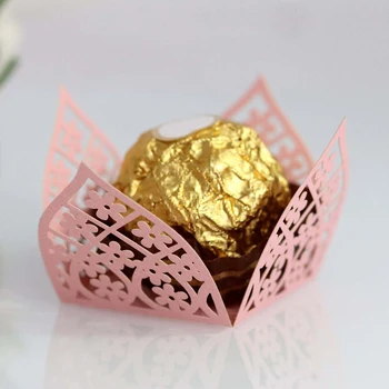 50pcs / daug mini gėlių, šokolado saldainiai vyniojamąjį popierių tuščiaviduriai iš skliaustuose vestuvių nori ir dovanų juostelė šokolado šalies prekių