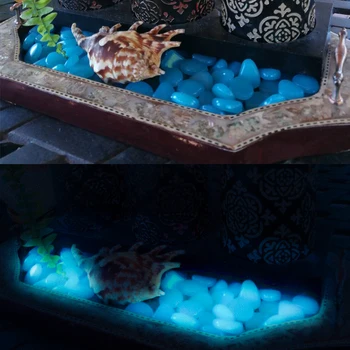 50pcs sodo žuvų bakas dekoras, šviesos akmenukai švyti tamsoje namą, namų dekoro fluorescen akmens Akvariumas spalvinga akmenų dekoras