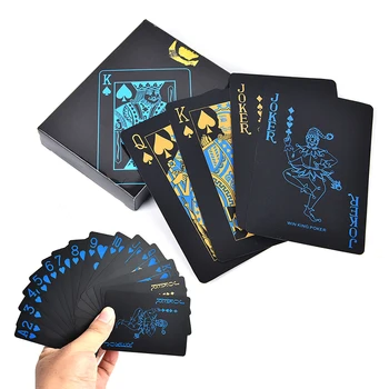 55Pcs/Set Didžiosios Plastiko PVC Pokerio Vandeniui Juodosios Kortos Kūrybos Dovana, Patvarus Pokerio Didmeninės