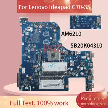 5B20K04310 Lenovo Ideapad G70-35 AM6210 Nešiojamas plokštė NM-A671 A4-6210 Sąsiuvinis Mainboard