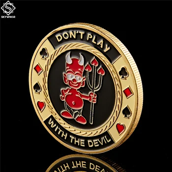 5VNT Aukso Pokerio Card Guard Pokerio Žetonų negalima Žaisti su Velniu
