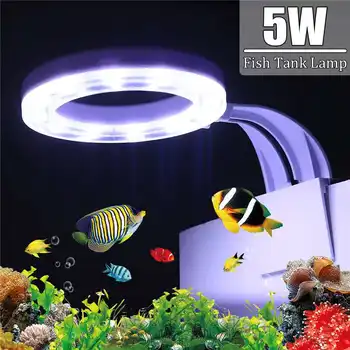 5W LED Akvariumo Apšvietimą Clip-on LED Augalams Augti, Šviesos, Vandens Gėlo vandens Žibintai Vandeniui Lempos Žuvų Tankai AC80-240V