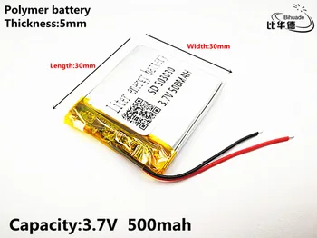 5vnt Litro energijos baterija Gera Qulity 3.7 V,500mAH,503030 Polimeras ličio jonų / Li-ion baterija ŽAISLŲ,CENTRINIS BANKAS,GPS,mp3,mp4