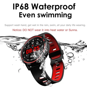 696 L8 smart žiūrėti IP67 atsparus vandeniui širdies ritmo EKG PPG kraujo deguonies stebėti orų prognozė Bluetooth foto apyrankė