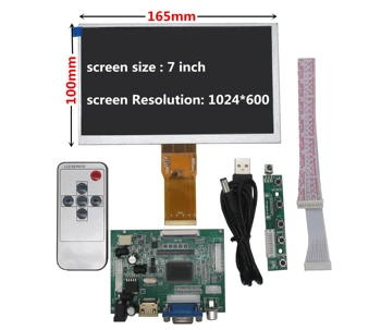 7 colių LCD Ekrano Monitorius su Nuotolinio Vairuotojo Kontrolės Valdyba 2AV HDMI VGA Aviečių Pi Bananų/Oranžinė Pi mini kompiuterio