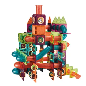 72pcs Skaidrus Plytelių Magnetiniai Blokai Vaikų Švietimo Žaislas Kelio Modelio kūrimo Rinkinys Dovanų Lipdukai vaikams