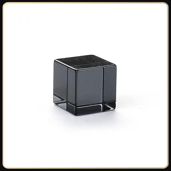7PCS15-25mm Juodas Perlas Stiklo Prizmė, Polyhedron Kristalų Kubeliai Paviršių Lazeriu Graviruotas Pagal Brėžinius