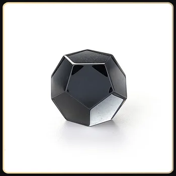 7PCS15-25mm Juodas Perlas Stiklo Prizmė, Polyhedron Kristalų Kubeliai Paviršių Lazeriu Graviruotas Pagal Brėžinius