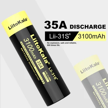 8-40PCS LiitoKala Lii-31S 18650), 3,7 V 3100mA 35A galios, ličio jonų baterija elektroninių cigarečių / LED žibintuvėlis