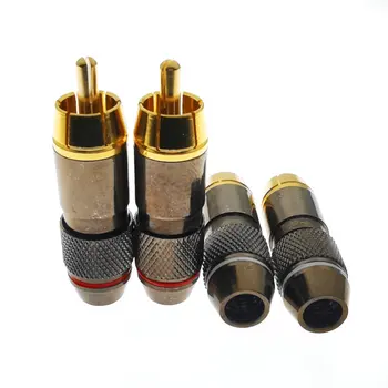 8PCS/12PCS Aukštos Kokybės RCA Plug Auksą, Sidabrą, 6mm Vyrų Dvigubai savistabdės Lotus Vielos Jungtys Audio Adapteris