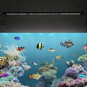91CM 23W Akvariumas, LED Apšvietimas, 100-105cm Žuvų Bakas su Šviesos Ištraukiamas Skliaustuose 129 Led Full spectrum Augalų Lempos AC100-240V