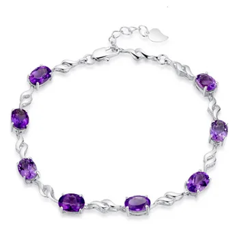 925 sterlingas sidabro mados violetinė crystal ponios'bracelets moterų papuošalai moterims, apyrankė grandinės nr. išnyks lašas laivybos dovana
