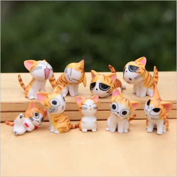 9pcs/daug 3cm Sweet Home Katė Klasikinis Katės Duomenys Gyvūnų Apdailos figūrėlių Kolekcija Modelis Žaislai, 5 spalvų
