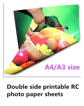 A4 *200 vienetų A3 * 100 vienetų 260gsm vandeniui blizgus dvipusės spausdinimui RC foto popieriaus lakštai (didmeninė