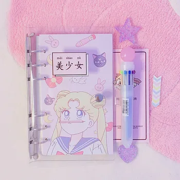 A6 Anime Sailor Moon Sakura Veiksmų Skaičius, Spausdinami Popieriaus Spiralinis Sąsiuvinis Separatorius Puslapių Studentų Mielas Pieno Užsisakyti Cosplay Dovanos
