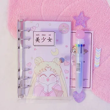 A6 Anime Sailor Moon Sakura Veiksmų Skaičius, Spausdinami Popieriaus Spiralinis Sąsiuvinis Separatorius Puslapių Studentų Mielas Pieno Užsisakyti Cosplay Dovanos