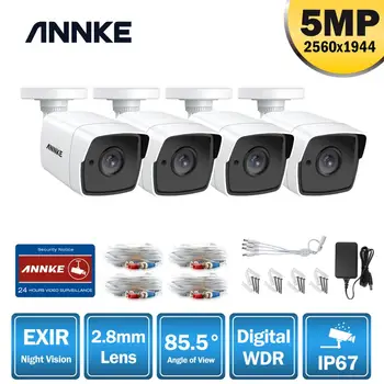 ANNKE 4pcs 5MP Kamerų IP67 atsparus Vandeniui Vaizdo Stebėjimo Lauko Bullet Kameros IR Cut Filter Kit Fotoaparatas