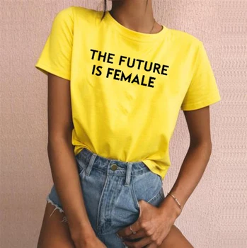 ATEITIS YRA MOTERŲ Spausdinti Moterų Marškinėlius Vasaros Atsitiktinis Marškinėliai Lady Mergina Viršuje Tee Mados Tumblr Grunge Tshirts