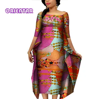 Afrikos Suknelė Moterims Velniop Kaklo Dashiki Ankara Suknelės Afrikos Spausdinti heidi bazin Riche Tradicinių Drabužių Plius Dydis WY4187