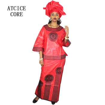Afrikos suknelės moteris heidi bazin riche siuvinėjimo dizainą ilga suknelė LB062