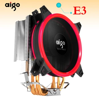 Aigo Ledinis E3 CPU Aušintuvo TDP 250W 4 Heatpipes Dual PWM 4pin 120mm Dvigubą Žiedą LED Ventiliatorius Radiatoriaus Aušintuvas skirtas LGA 775/115x/AM2/AM3/AM4