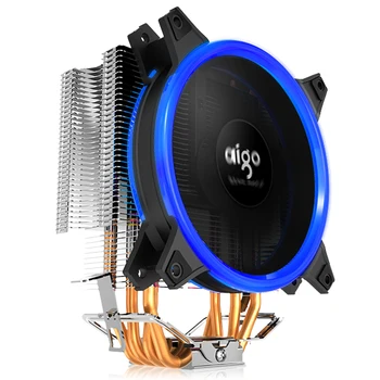 Aigo Ledinis E3 CPU Aušintuvo TDP 250W 4 Heatpipes Dual PWM 4pin 120mm Dvigubą Žiedą LED Ventiliatorius Radiatoriaus Aušintuvas skirtas LGA 775/115x/AM2/AM3/AM4