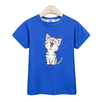 Aimi Lakana vaikams laisvalaikio marškinėliai trumpomis rankovėmis vasaros viršūnes berniukai mergaitė marškinėliai mielas kačiukas kostiumas vaikas medvilnės animacinių filmų marškinėlius 3-13T