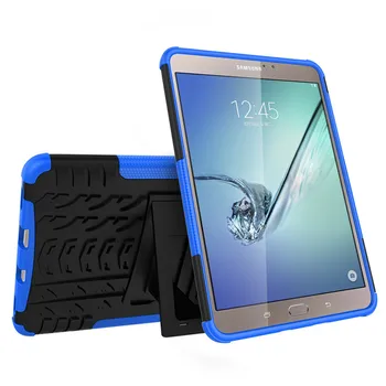 Akinti Sunkiųjų Poveikio TPU+KOMPIUTERIO Hibridas Šarvai Atramą Hard Cover For Samsung Galaxy Tab S2 T715 T710 8.0 colių Tablet Atveju +Flim