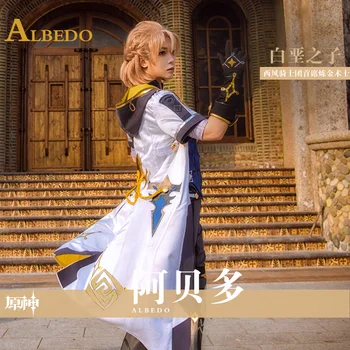 Albedo Cosplay Žaidimas Genshin Poveikio Kostiumai Anime Projekto 