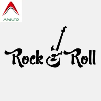 Aliauto Cool Automobilių Lipdukas Rock N Roll Gitara Muzikos Studijoje Vinly Apdailos Asmenybės Saulės Vandeniui PVC Lipdukas,12cm*5cm