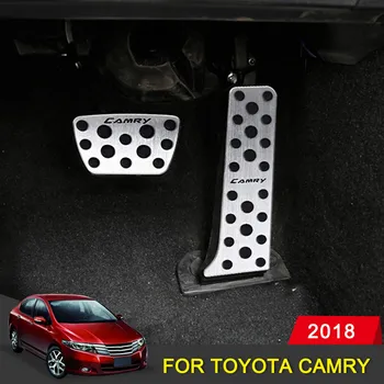 Aliuminio Automobilio Akceleratoriaus Dujų Pedalas Stabdžių Pedalą Kojoms Pedalą Ne Slydimo Pagalvėlės Dangtis Atveju NE Toyota Camry 2018 2019 Priedai