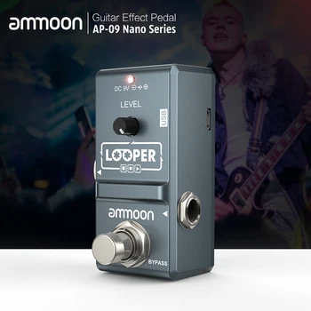 Ammoon Looper Gitaros Pedalas Nano Serijos Linijos Efektu Pedalas Elektrinės Gitaros Efektu Pedalas Looper Tiesa Apeiti Neribotas Overdubs