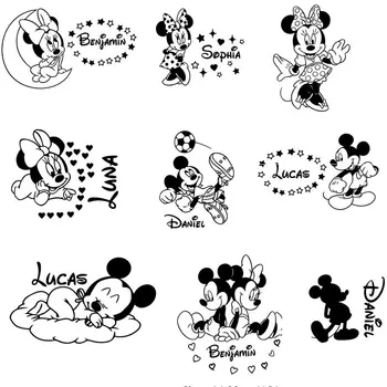 Animacinių Filmų Mickey Minnie Sienų Lipdukai, Vinilo Freskos Sienų Lipdukai Vaikų Kambariai Namų Dekoro Priedai Plakatai Pavadinimas Pritaikymas Savo Reikmėms