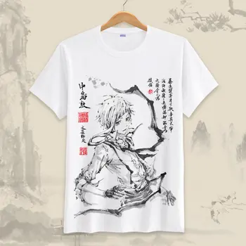 Anime Bungo Benamių Šunų T-shirt Osamu Dazai Nakajima Atsushi Trumpas Rankovės Kinijos Dažai, Tapyba Marškinėlius Unisex Summer Tee Viršūnės